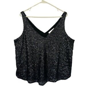 NWT LOFT Sequin Tank | Size M | Black